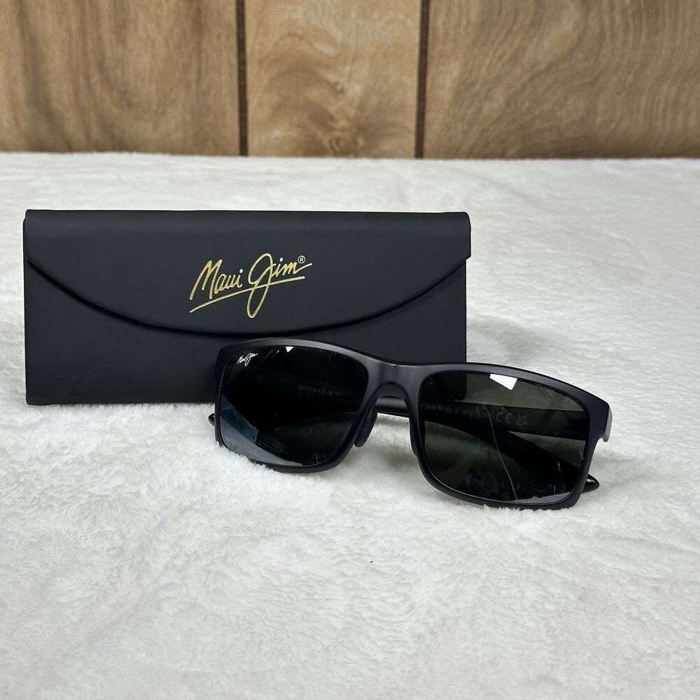 Maui Jim Arch MJ439-2M Polarized Sunglasses Matte Black Gray Lens 58-17-139